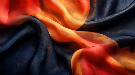Poster - Captivating Abstract Fabric Material Backdrop with Dynamic Patterns for Unique Photography Setups  This vibrant and striking image showcases a mesmerizing blend of bold colors fluid forms