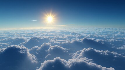 Wall Mural - above the clouds, the sky a deep azure