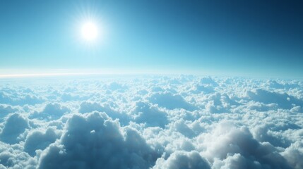 Wall Mural - above the clouds, with a vibrant blue sky