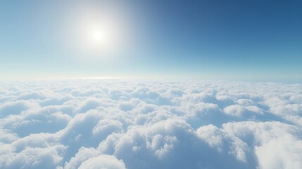 Wall Mural - above the clouds, with a vibrant blue sky
