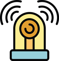 Poster - This icon represents an alarm siren emitting sound waves, often used for security and warning systems