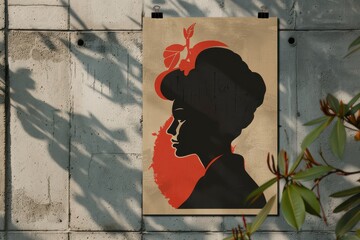 Minimalist Poster Featuring Silhouette Portrait for Modern Art Display