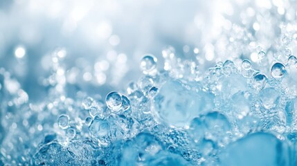 Poster - Blue Water Bubbles in Natural Light