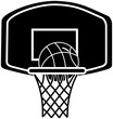 © blacksilhouette - hoop illustration ring silhouette net logo basket icon sport outline game goal ball play backboard equipment basketball court competition shape or vector graphic background
