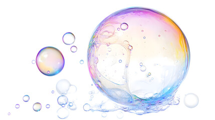 Leinwandbilder - Captivating and Ephemeral Visuals of Iridescent Soap Bubbles Floating Gracefully in the Air,Reflecting Rainbow Hues and Shimmering Translucence