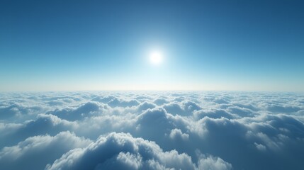 Wall Mural - a breathtaking skyscape above the clouds, with a rich blue sky