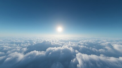 Wall Mural - a breathtaking skyscape above the clouds, with a rich blue sky