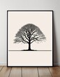 © Ilia - Black and white painting of a tree on the wall