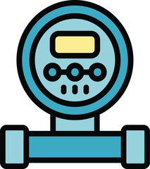 Poster - Simple design of a water meter measuring water consumption on pipeline, perfect for web and mobile apps