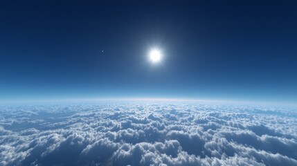 Wall Mural - a bright skyscape above thin clouds, with a rich blue sky