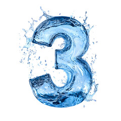 Poster - Captivating image showcasing a dynamic blue water splash with swirling liquid curves and abstract patterns. This energetic and refreshing visual element can be used for a variety of creative projects.