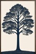 © Ilia - Black and white painting of a tree on the wall