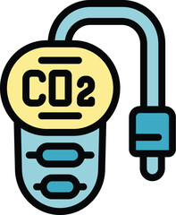 Poster - Portable carbon dioxide detection device is measuring co2 level, ensuring air quality safety