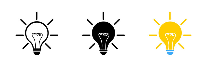 Wall Mural - idea symbol. light bulb vector icon. lightbulb vector icon. lamp bulb idea vector icon