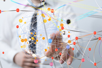 Poster - Futuristic wave, Futuristic data stream - 3d