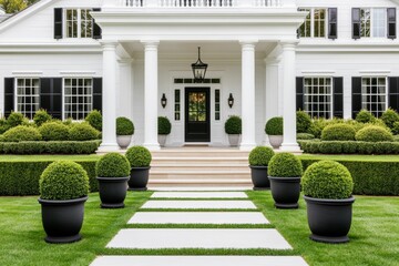 Stock Image: Comfortable Southern House with a Covered Porch. A beautiful home with an open front door and deck: Stock Image