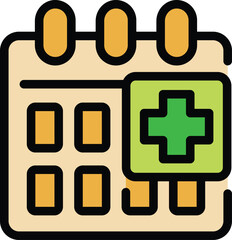 Poster - This color icon features a calendar showing a scheduled medical appointment