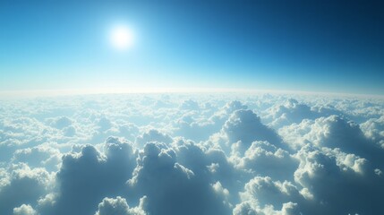 Wall Mural - above the clouds, with a minimal amount of lower clouds
