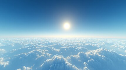 Wall Mural - above the clouds, with a radiant blue sky