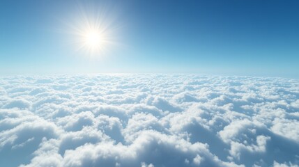 Wall Mural - above the clouds, with a vibrant blue sky