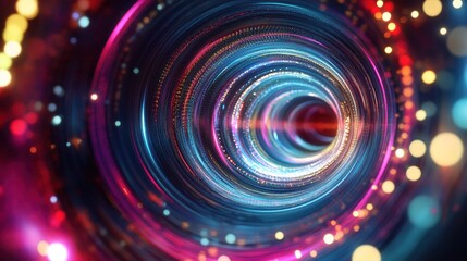 Wall Mural - abstract swirl of light with bokeh.