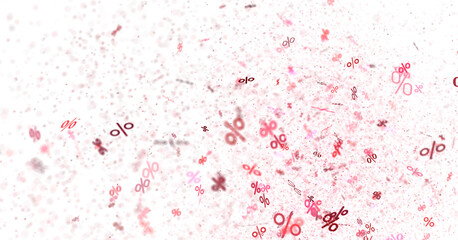 Aufkleber - Blurred sale percent rain background. 3d