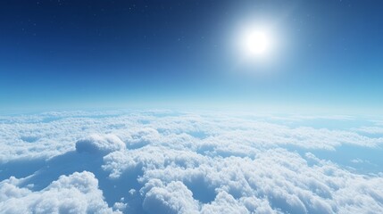 Wall Mural - a breathtaking skyscape above the clouds, with a rich blue sky