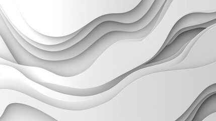 Fototapete - For wallpaper, abstract white curves and gray shadows. White textures and abstract shapes.