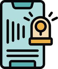 Poster - Smartphone is showing a growing chart with alert signal icon, indicating potential security risks or urgent notifications