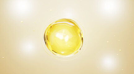 3d collagen skin serum and vitamin illustration isolated on soft color background. concept skin care