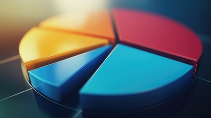 Poster - A 3D pie chart in motion, dynamically rotating to reveal different data segments, presented against a sleek, modern background