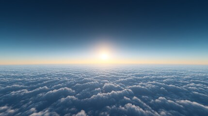 Wall Mural - a serene morning sky above minimal clouds, with a deep blue sky