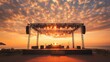 © SETSU NART - An outdoor concert stage set up at sunset, no audience, ample copy space for branding