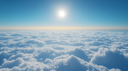 Wall Mural - above the clouds, with a vibrant blue sky