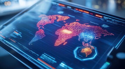 Poster - Digital World Map on Touchscreen Display