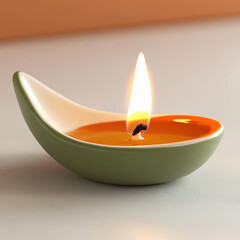 Canvas Print - diwali festival concept oil lamp with rangoli