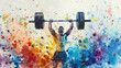 © jr-art - A man lifting a barbell with a colorful background