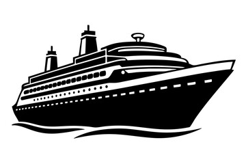 illustration of a ship vector black transportation silhouette on white background