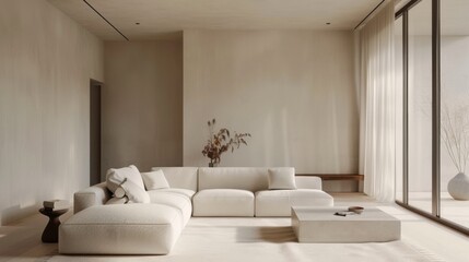 Sticker - Modern Minimalist Living Room with Natural Light