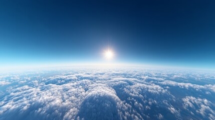 Wall Mural - a panoramic landscape above the clouds, rich blue sky