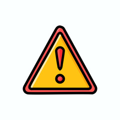 Warning sign icon. Danger symbol. Vector illustration in flat style.