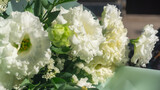 Prairie gentian. A bouquet of white eustomas. A bouquet of large white eustoma flowers