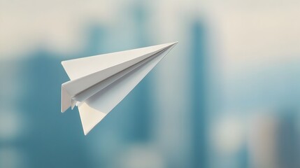 Aufkleber - A business document folding itself into a paper airplane symbolizing the concept of agility and quick strategic decision making in the corporate world  The image represents the ability to adapt