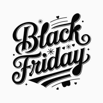 Black Friday Typography Calligraphy Vector Style