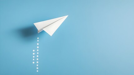 Aufkleber - Business Document Folds into a Paper Airplane Symbolizing the Concept of Agility and Quick Decisions in Business and Strategy  The Image Represents Innovative Thinking Resourcefulness