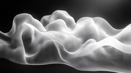 Wall Mural - Abstract white fabric with a soft, flowing texture.