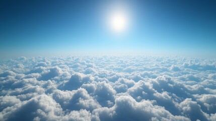 Wall Mural - above the clouds, with a vibrant blue sky