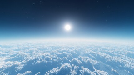 Wall Mural - above the clouds, with a vibrant blue sky