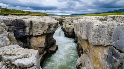Poster - Captivating Time Lapse Footage Showcasing the Powerful Geological Processes of River Erosion Carving and Shaping Rock Formations and Landscapes Over Extended Timescales