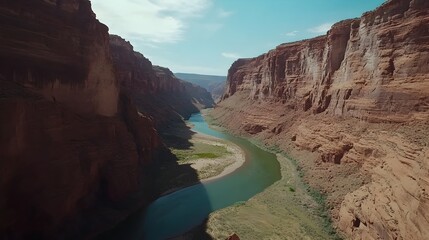 Poster - Captivating Time Lapse Journey of River Erosion Through Majestic Canyon Landscape   Witness the Long Term Power and Gradual Transformation of Water Carving Through Geological Formations Over Time